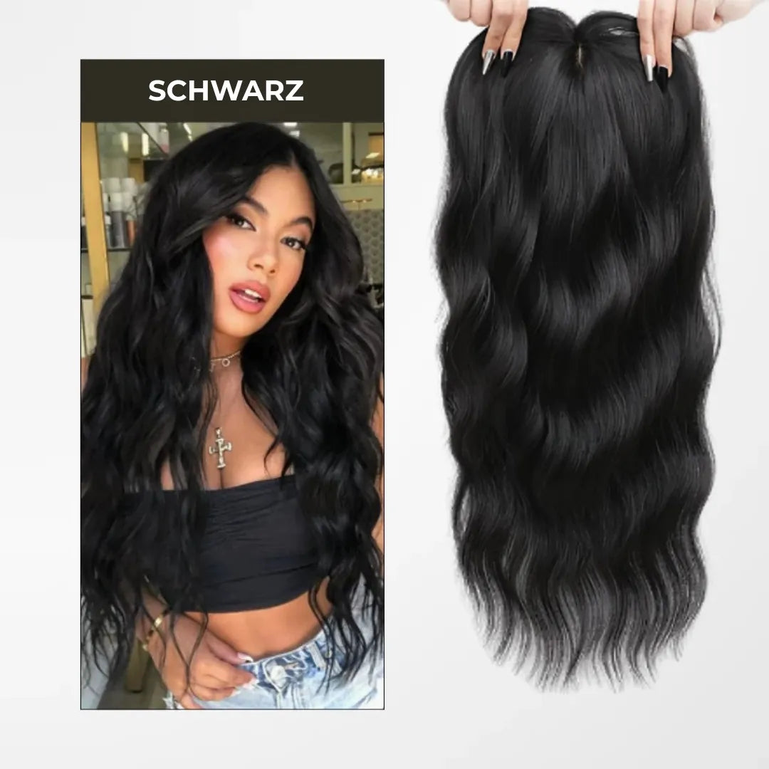 Top Closure – Natürlicher Haaransatz mit Pony 50 cm Welle | Für Haarausfall & lichte Stellen