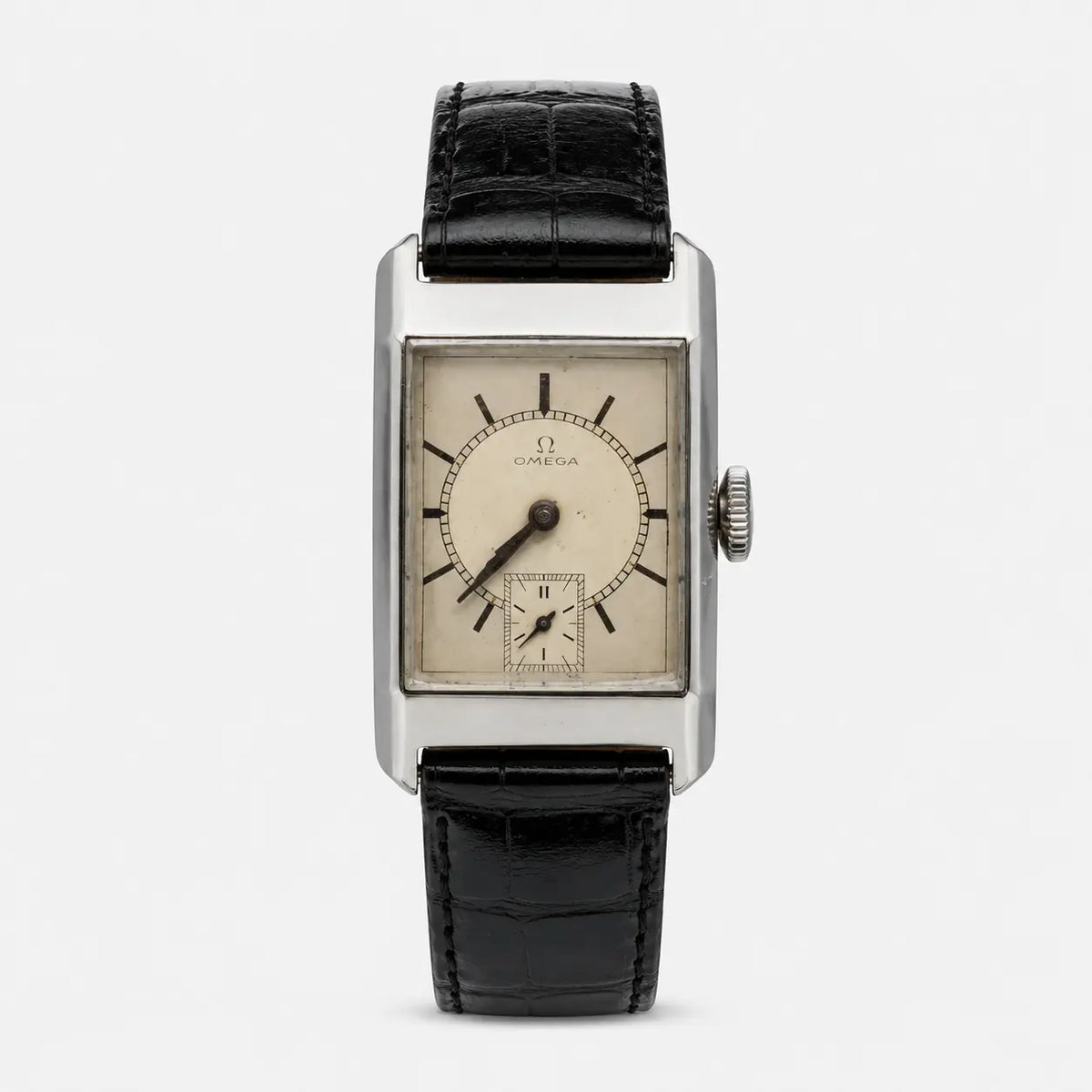 Original Two Tone Dial in Deco Style Stainless Steel Case 1934