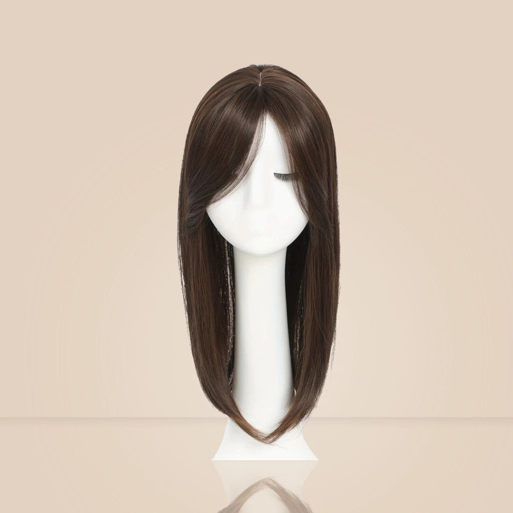 Top Closure mit Pony 45 cm | Natürliches Haarteil für lichte Stellen & Alopezie
