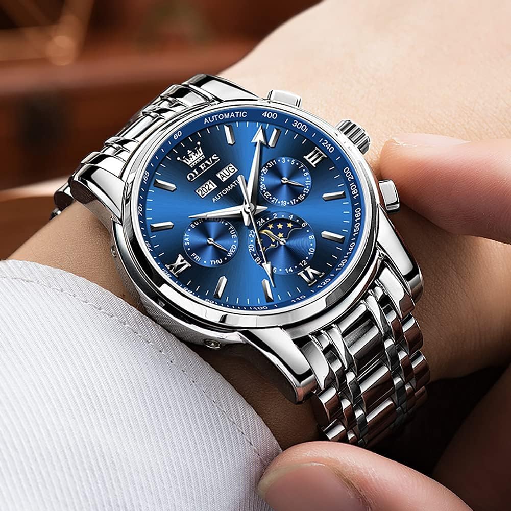 Stainless Steel Quartz Men's Watch – Gold, Blue, Black or White Dial