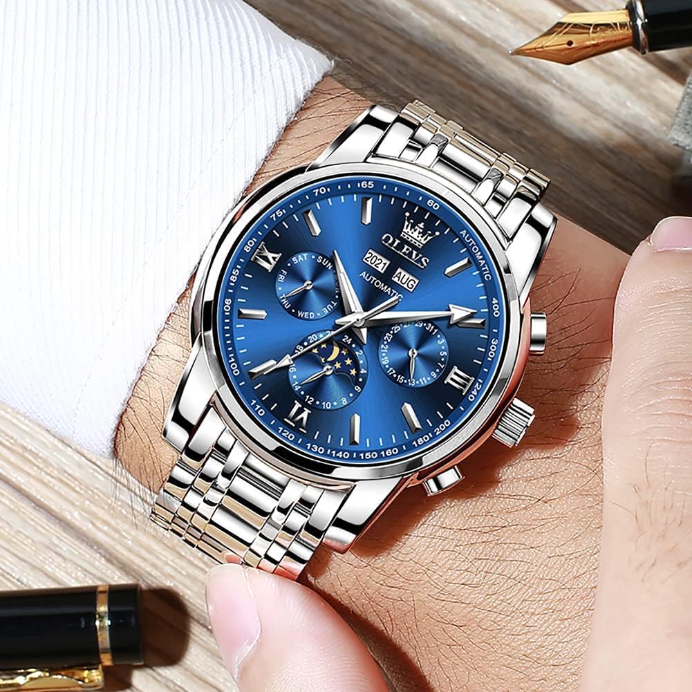 Stainless Steel Quartz Men's Watch – Gold, Blue, Black or White Dial