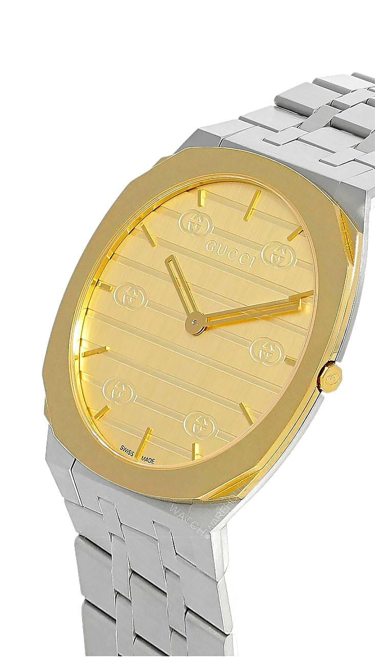 25H 38 mm Quartz Stainless Steel Gold Dial Men's Watch
