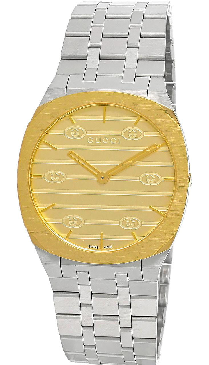 25H 38 mm Quartz Stainless Steel Gold Dial Men's Watch
