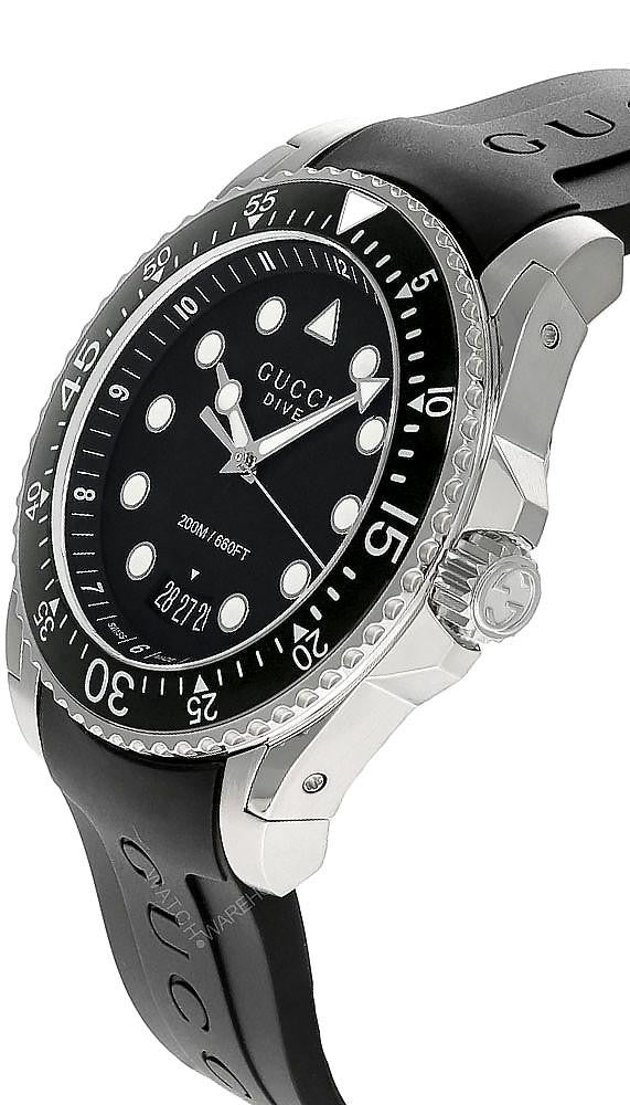 Dive 45 mm Quartz Stainless Steel Black Rubber Men's Watch
