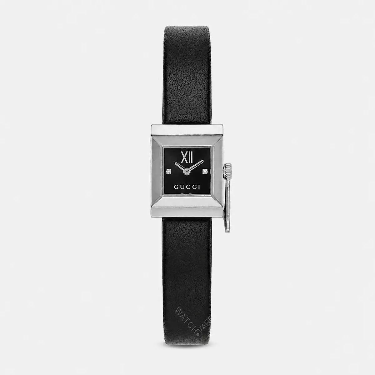 G-Frame Quartz Stainless Steel 14x18 mm Black Dial Leather Women's Watch