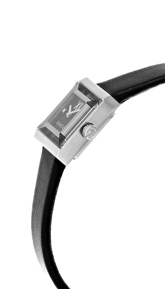 G-Frame Quartz Stainless Steel 14x18 mm Black Dial Leather Women's Watch