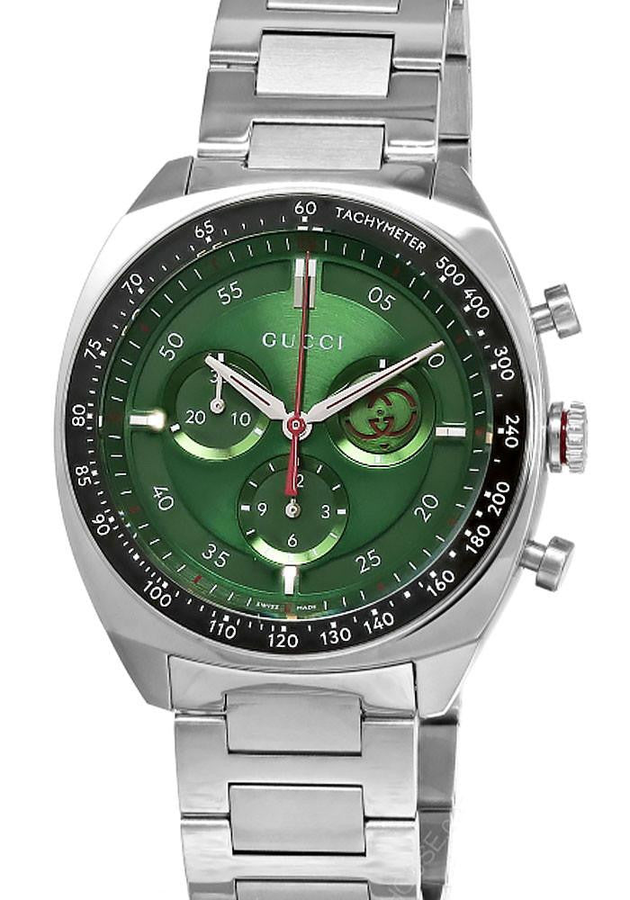 Interlocking G Quartz Stainless Steel 41 mm Green Dial Men's Watch