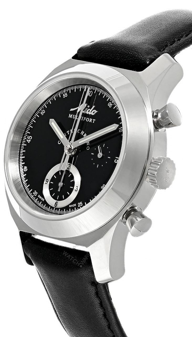 Multifort Centerchrono Automatic 39.5 mm Black Leather Men's Watch