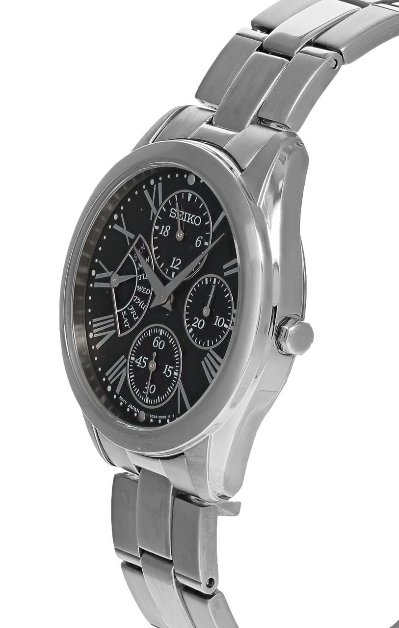 Quartz 35 mm Black Dial Stainless Steel Women's Watch