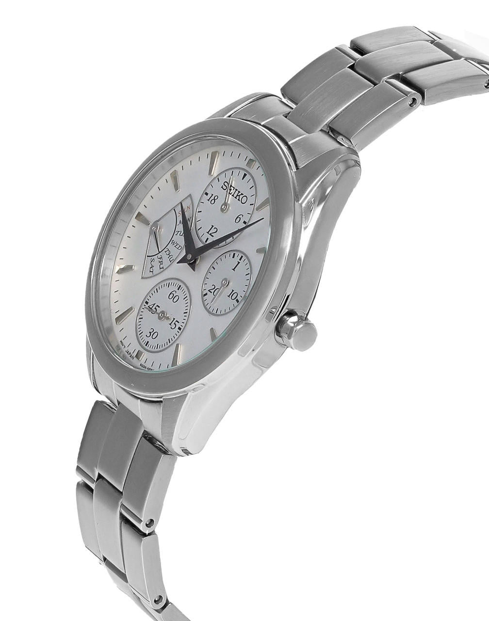 Quartz 35 mm White Dial Stainless Steel Women's Watch