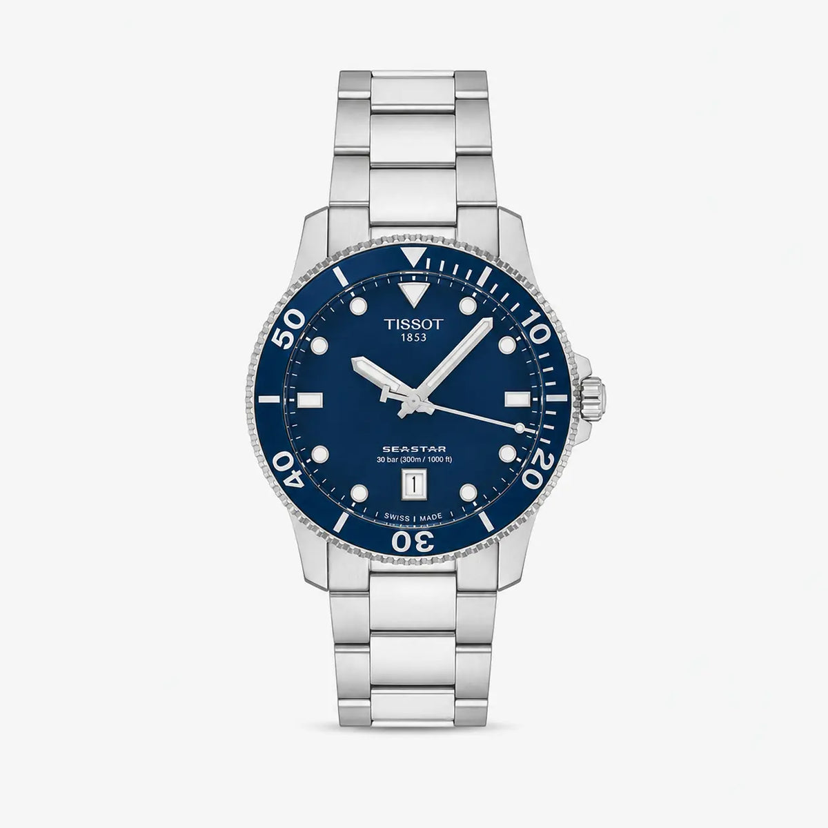 Seastar 1000 40 mm Quartz Stainless Steel Blue Dial Men's Watch