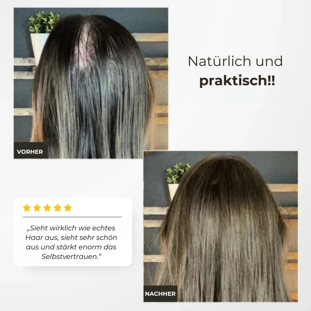Top Closure mit Pony 45 cm | Natürliches Haarteil für lichte Stellen & Alopezie