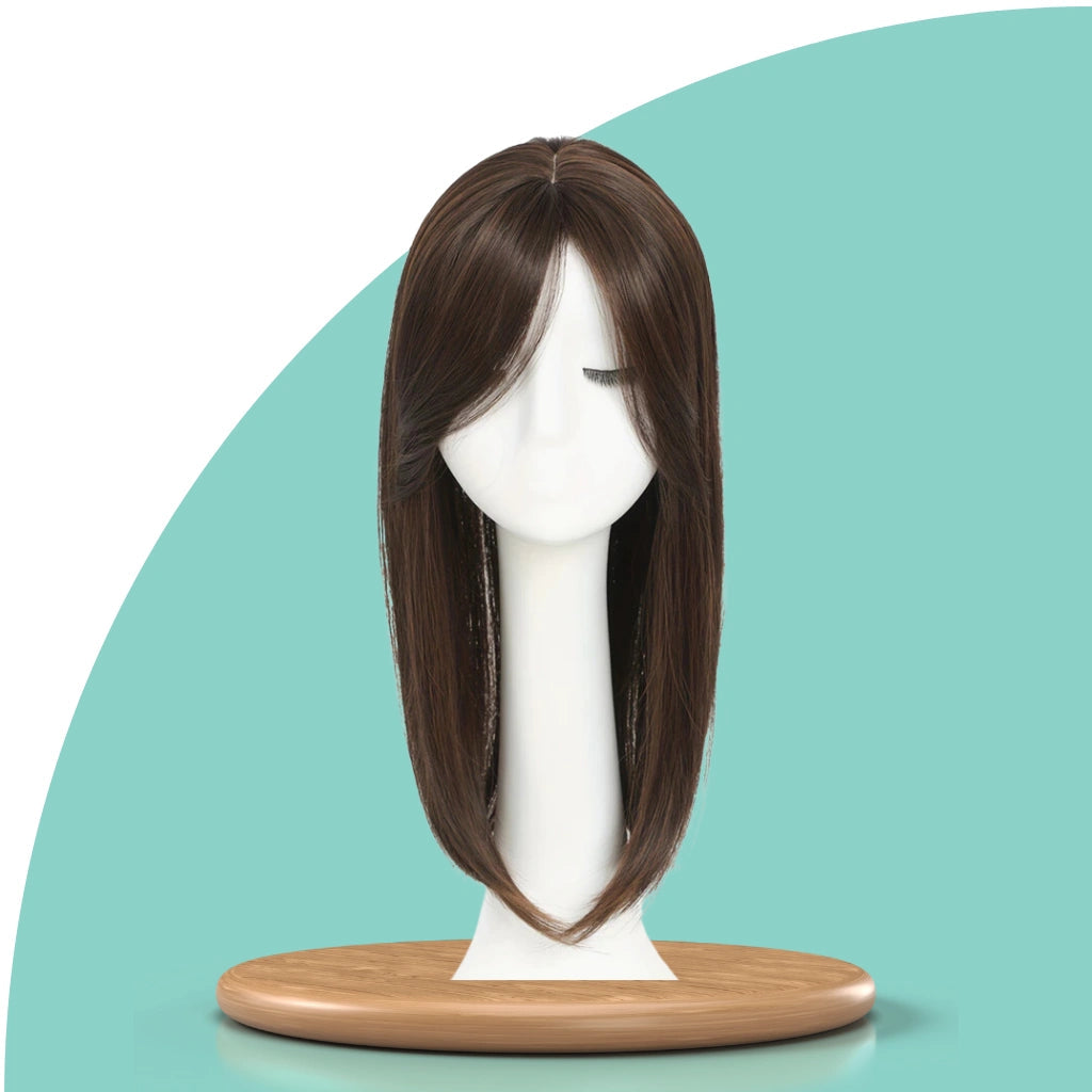 Top Closure mit Pony 45 cm | Natürliches Haarteil für lichte Stellen & Alopezie