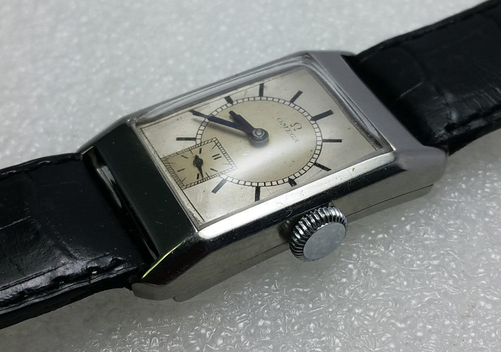 Original Two Tone Dial in Deco Style Stainless Steel Case 1934