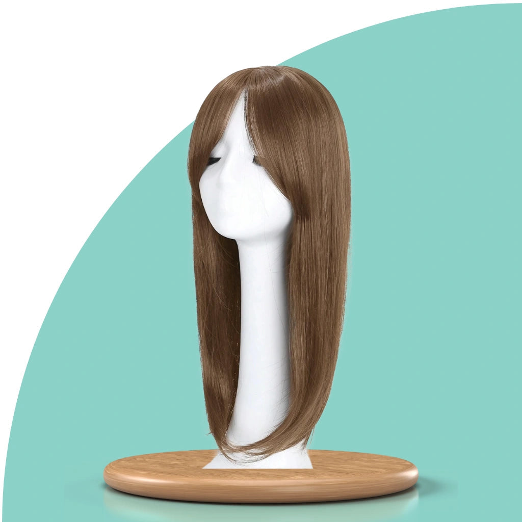 Top Closure mit Pony 45 cm | Natürliches Haarteil für lichte Stellen & Alopezie