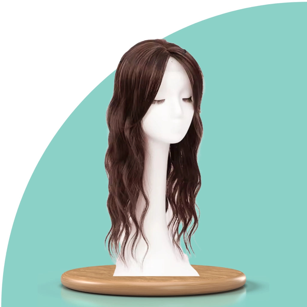 Top Closure – Natürlicher Haaransatz mit Pony 50 cm Welle | Für Haarausfall & lichte Stellen