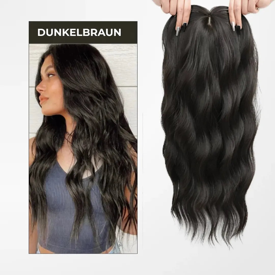 Top Closure – Natürlicher Haaransatz mit Pony 50 cm Welle | Für Haarausfall & lichte Stellen