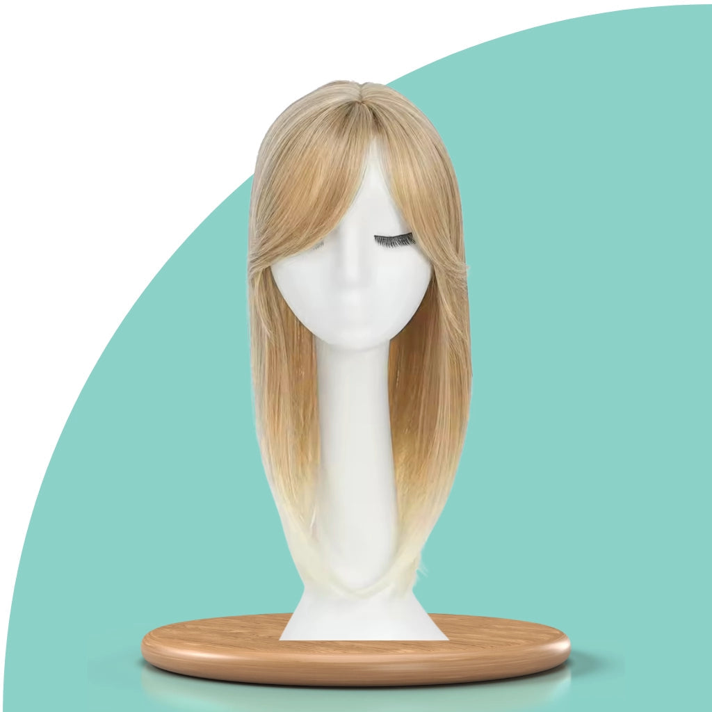 Top Closure mit Pony 45 cm | Natürliches Haarteil für lichte Stellen & Alopezie
