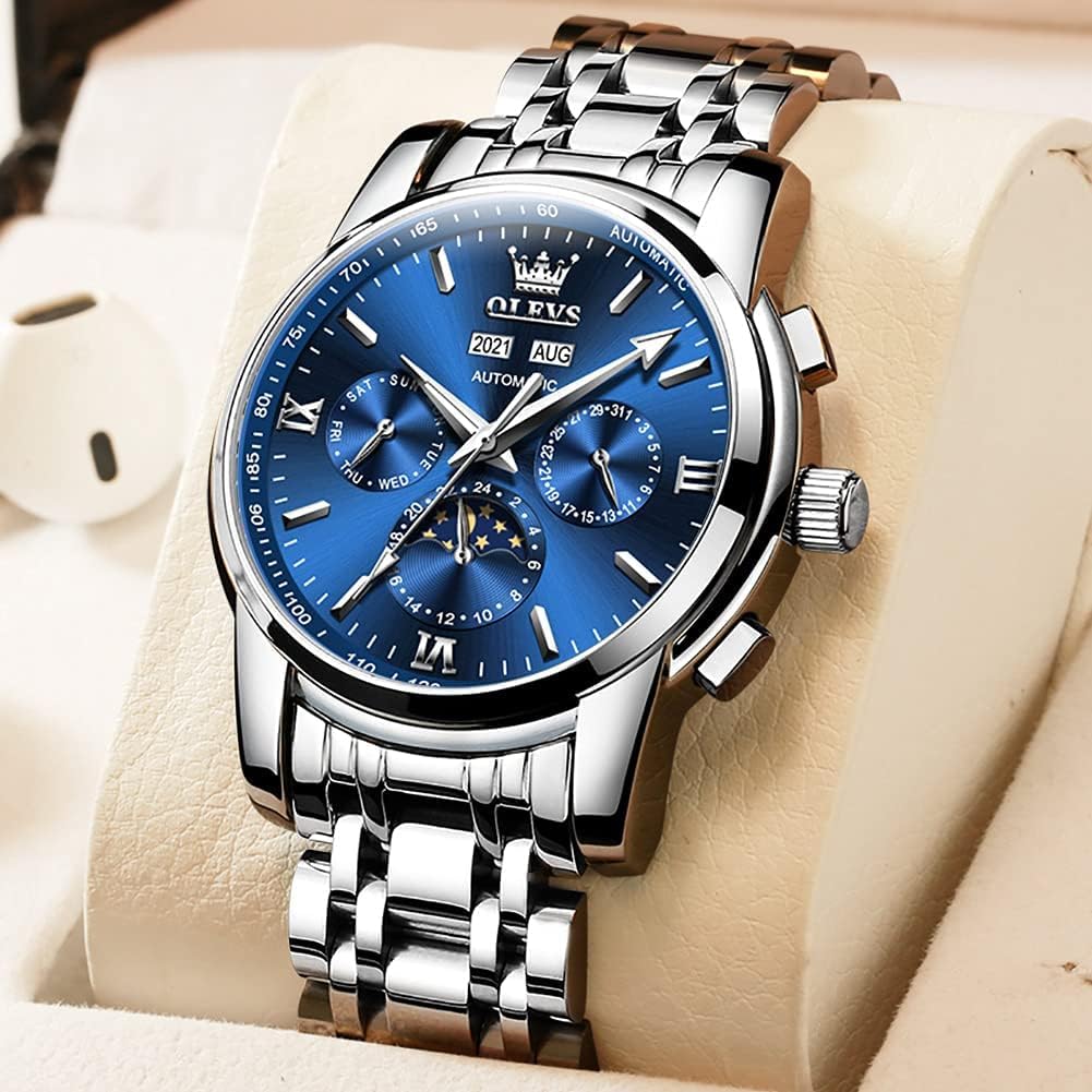 Stainless Steel Quartz Men's Watch – Gold, Blue, Black or White Dial