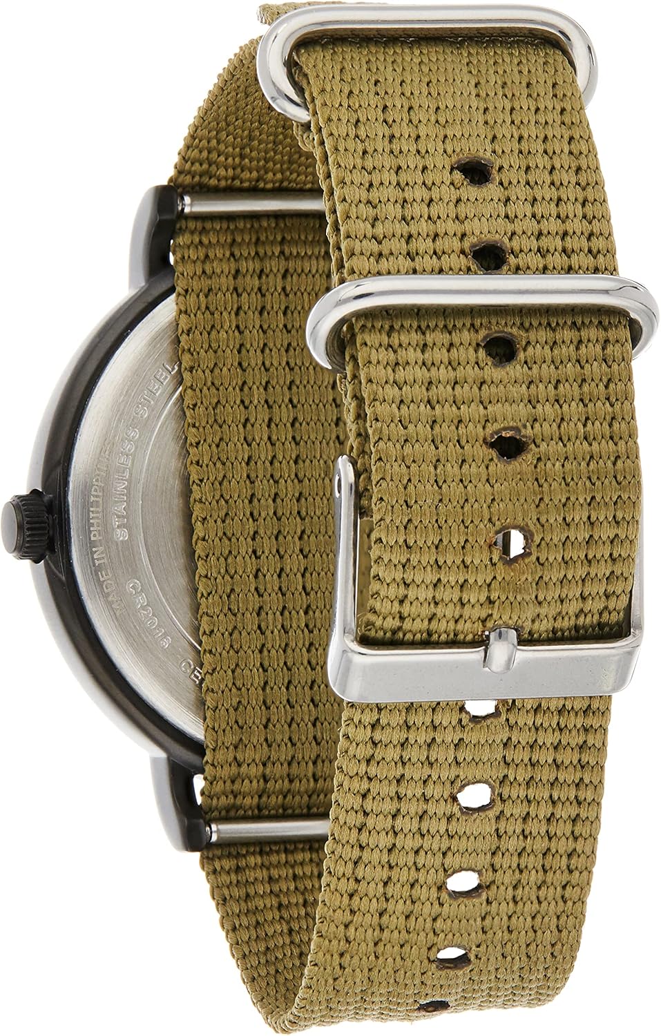Weekender XL 43 mm Men Black Case Olive Fabric Strap Watch