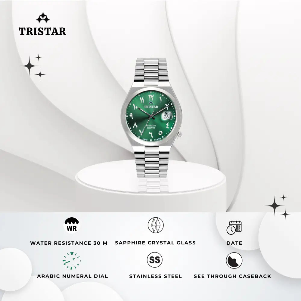 Automatic Green Dial Arabic Dial Stainless Steel Men's Watch