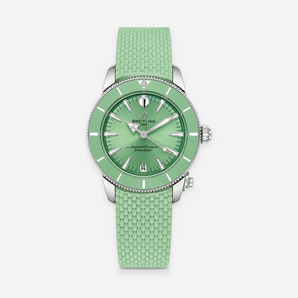 Superocean Heritage Automatic 36 mm Green Rubber Women's Watch