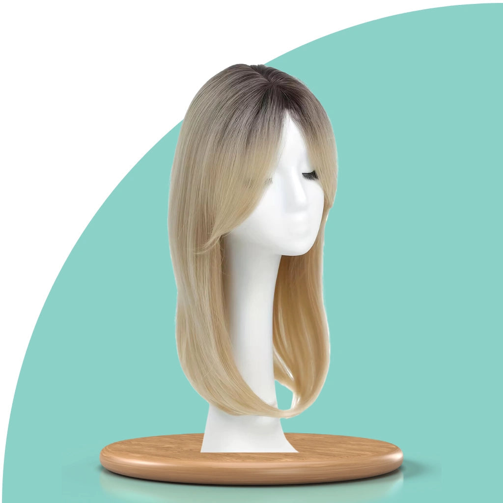 Top Closure mit Pony 45 cm | Natürliches Haarteil für lichte Stellen & Alopezie