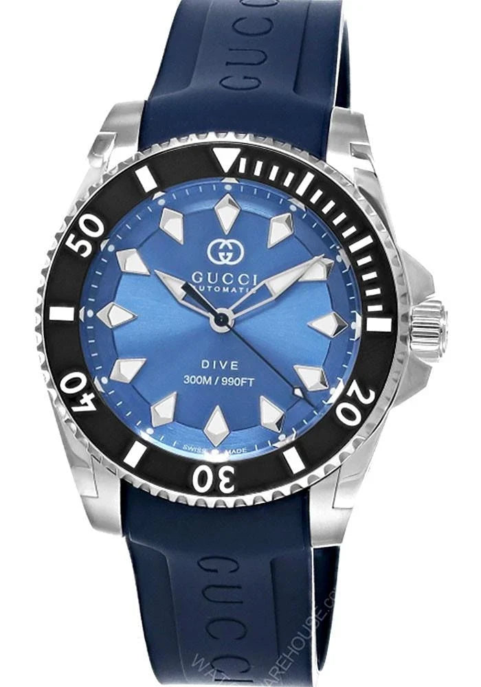 Dive Automatic Stainless Steel 40 mm Blue Dial/Rubber Men's Watch