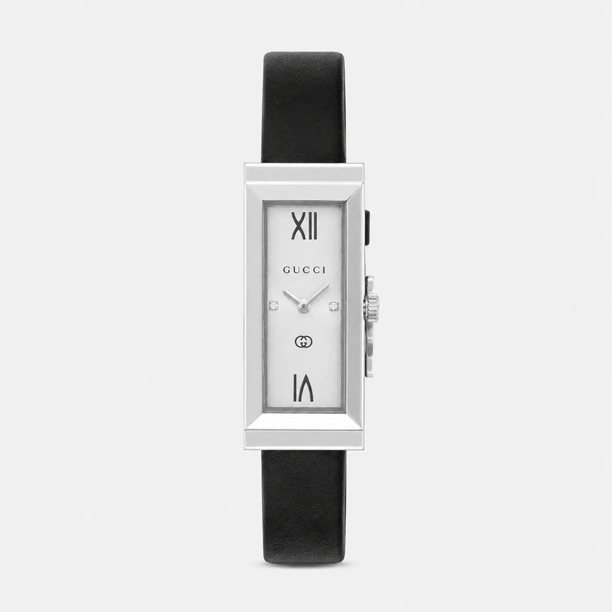 G-Frame Quartz 14x34 mm Black Dial Leather Women's Watch