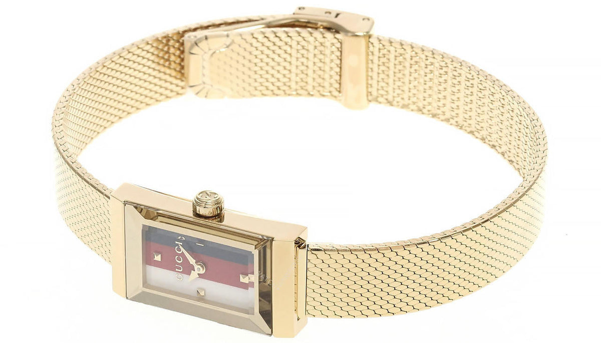 G-Frame White, Red, Navy Gold PVD Mesh Bracelet Watch
