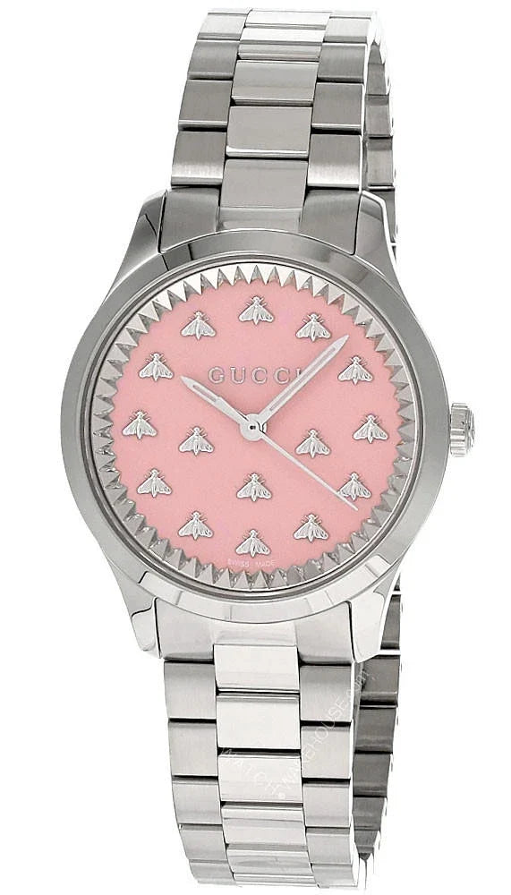 G-Timeless 32 mm Quartz Stainless Steel Pink Dial Women's Watch