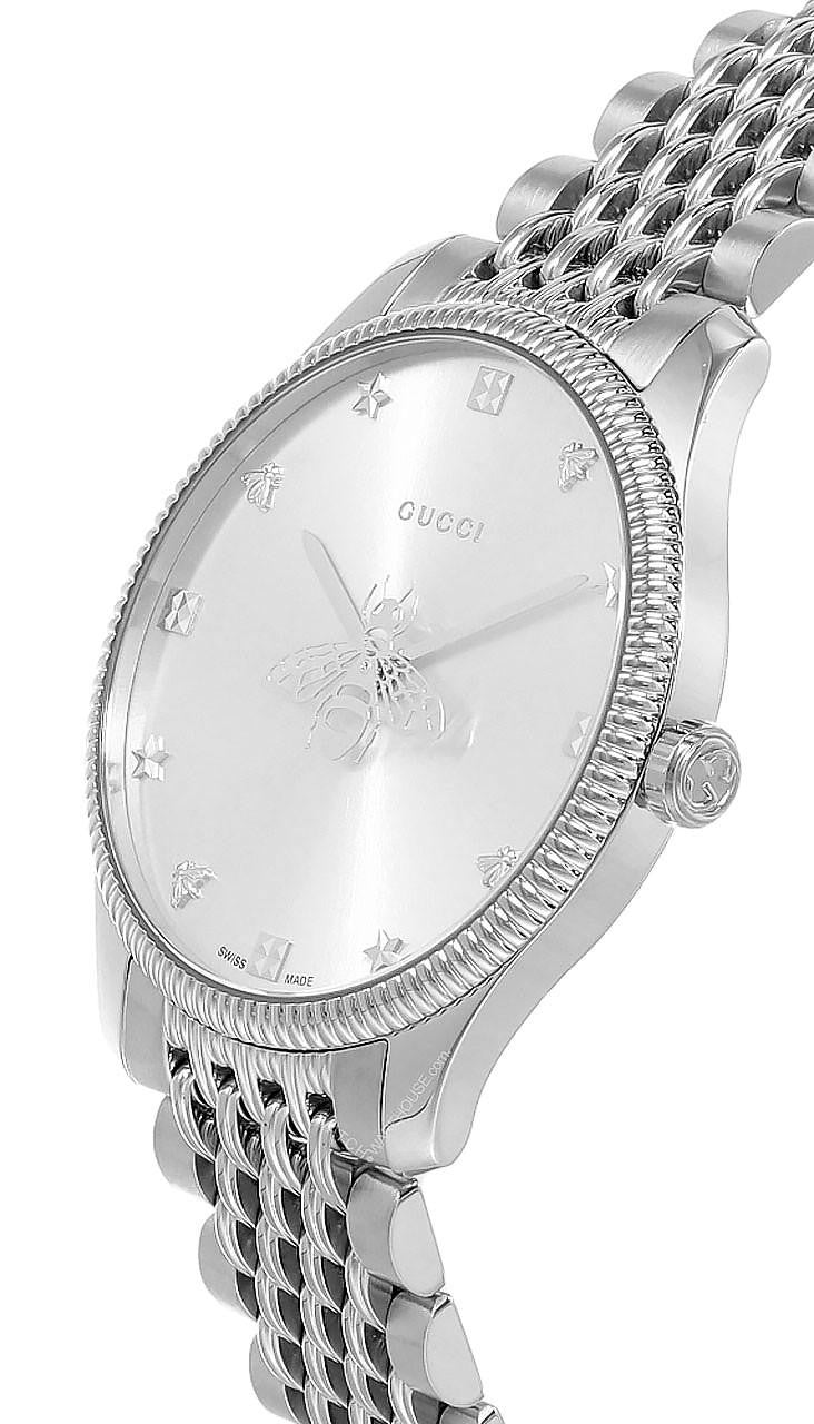 G-Timeless 36 mm Stainless Steel Silver Dial Slim Unisex Watch