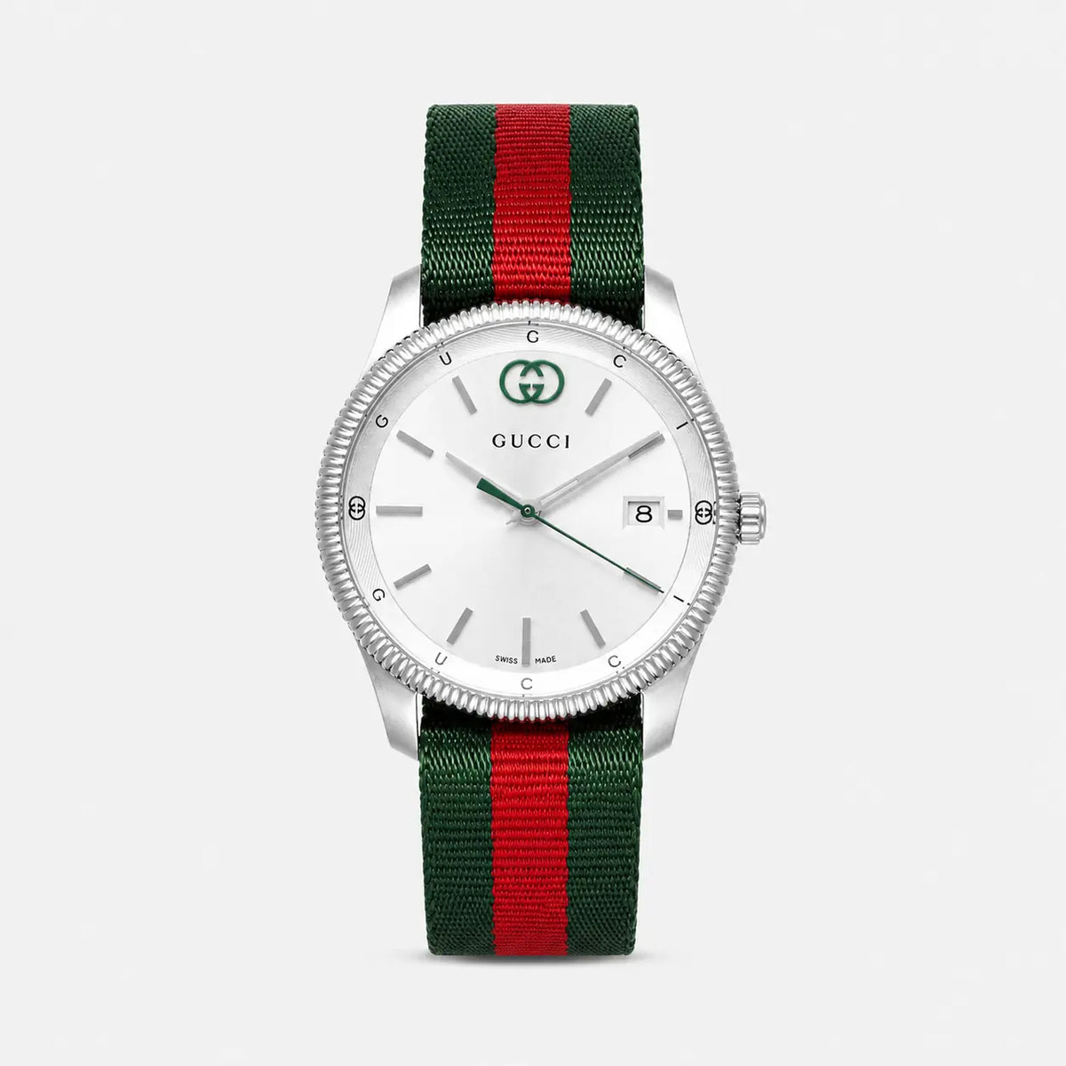 G-Timeless Quartz 38 mm Silver Dial Nylon Strap Men's Watch