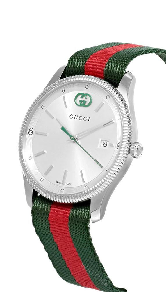 G-Timeless Quartz 38 mm Silver Dial Nylon Strap Men's Watch