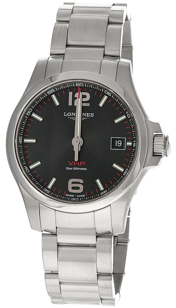 Conquest V.H.P Stainless Steel 41 mm Black Dial Men's Watch