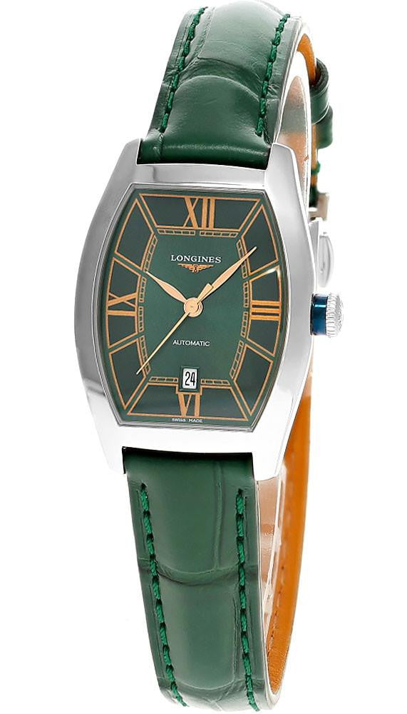 Evidenza Automatic 30 mm Green Dial Leather Women's Watch
