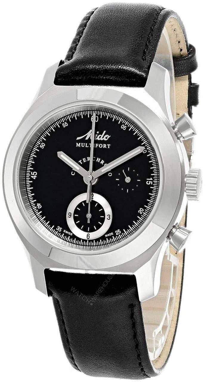 Multifort Centerchrono Automatic 39.5 mm Black Leather Men's Watch