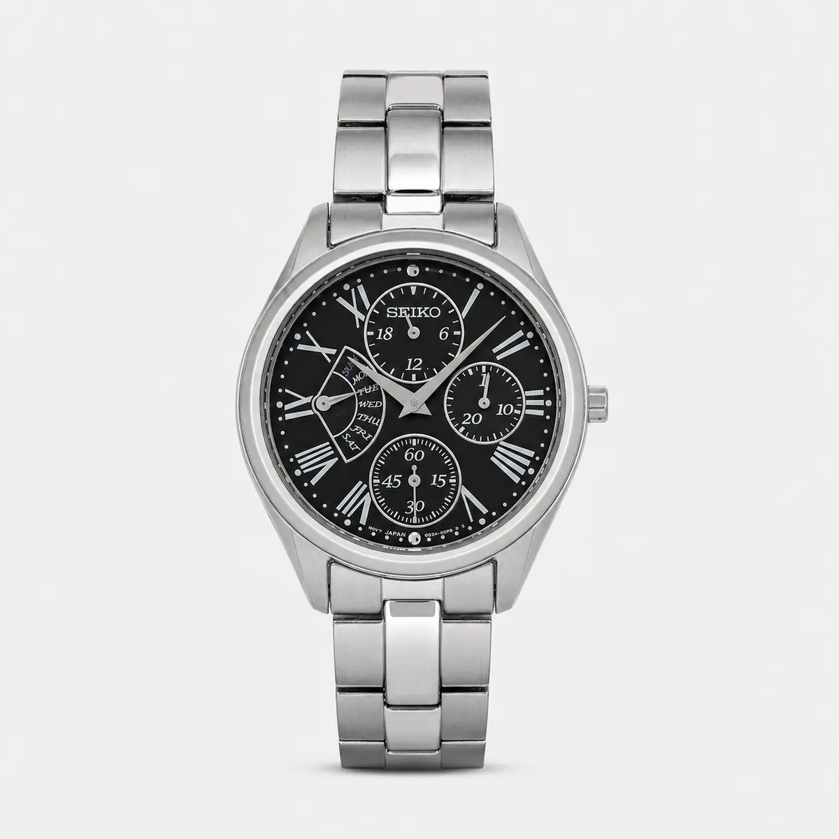 Quartz 35 mm Black Dial Stainless Steel Women's Watch