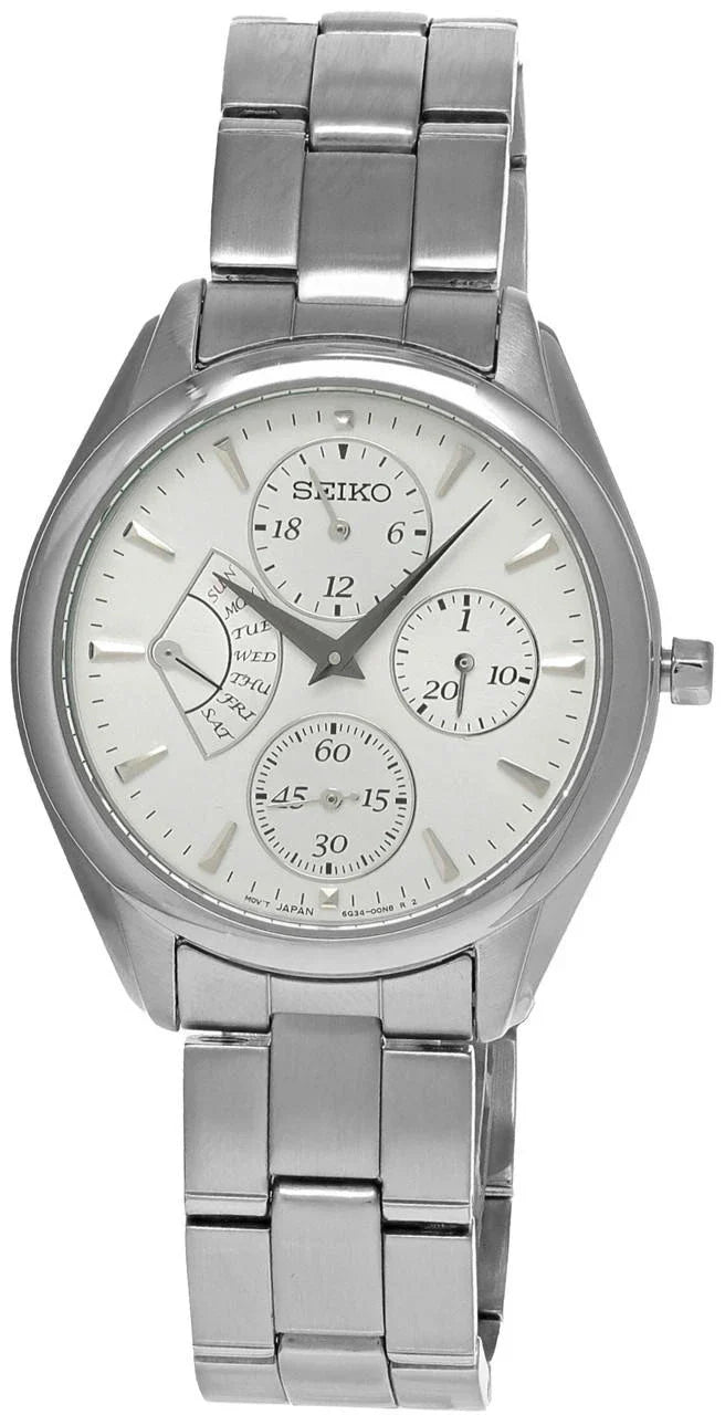 Quartz 35 mm White Dial Stainless Steel Women's Watch