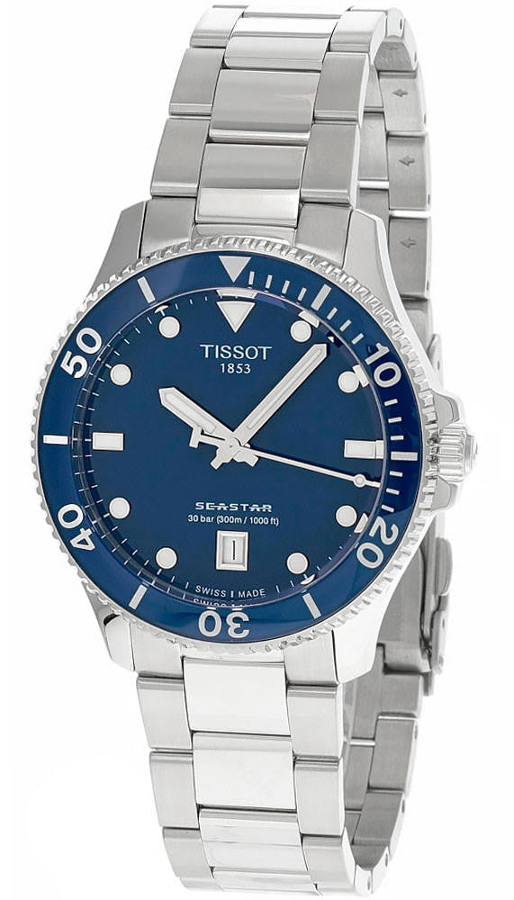Seastar 1000 40 mm Quartz Stainless Steel Blue Dial Men's Watch