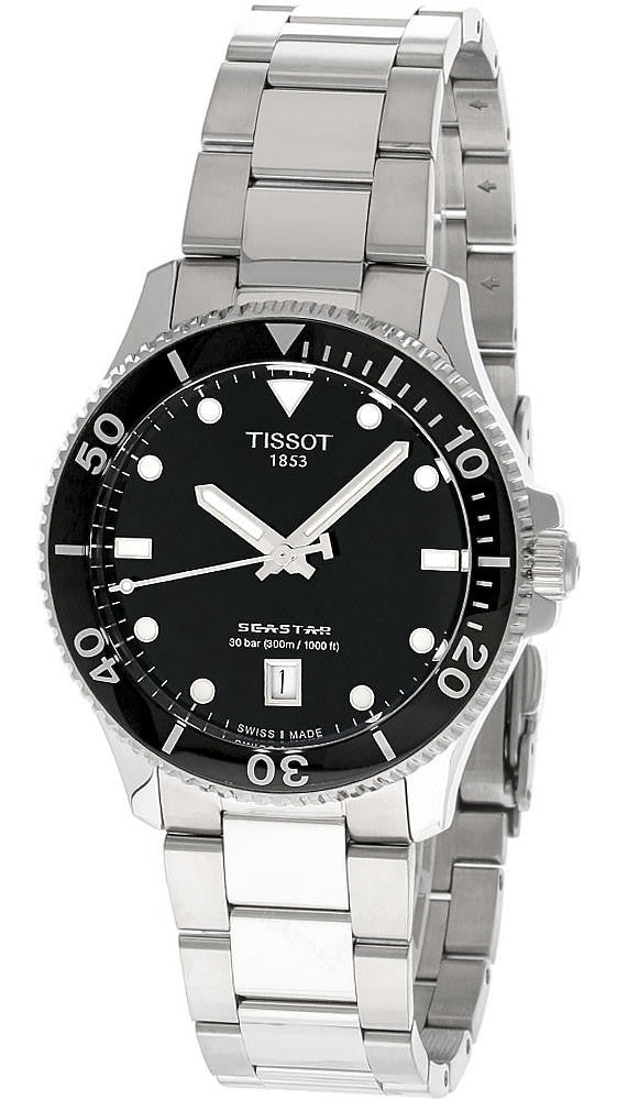 Seastar 1000 Black Dial 40 mm Stainless Steel Men's Watch