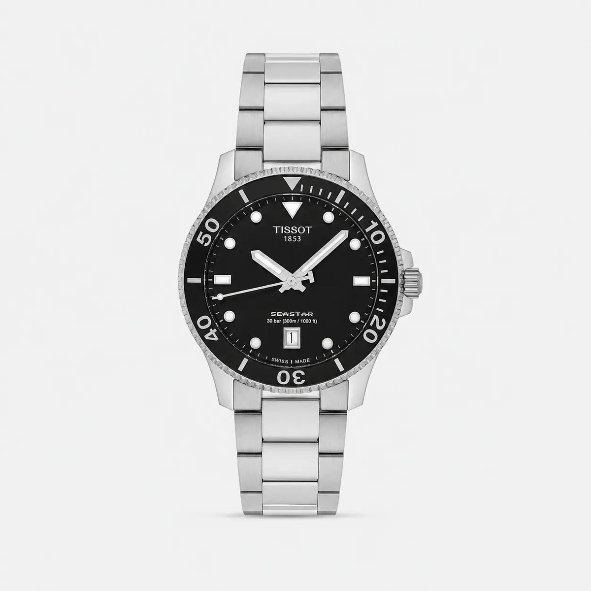 Seastar 1000 Black Dial 40 mm Stainless Steel Men's Watch